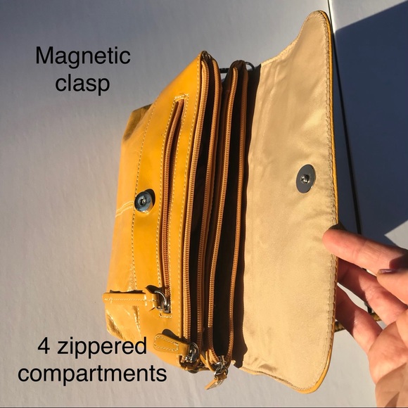 GIANI BERNINI Flashy Mustard Crossbody Purse π - Picture 5 of 8